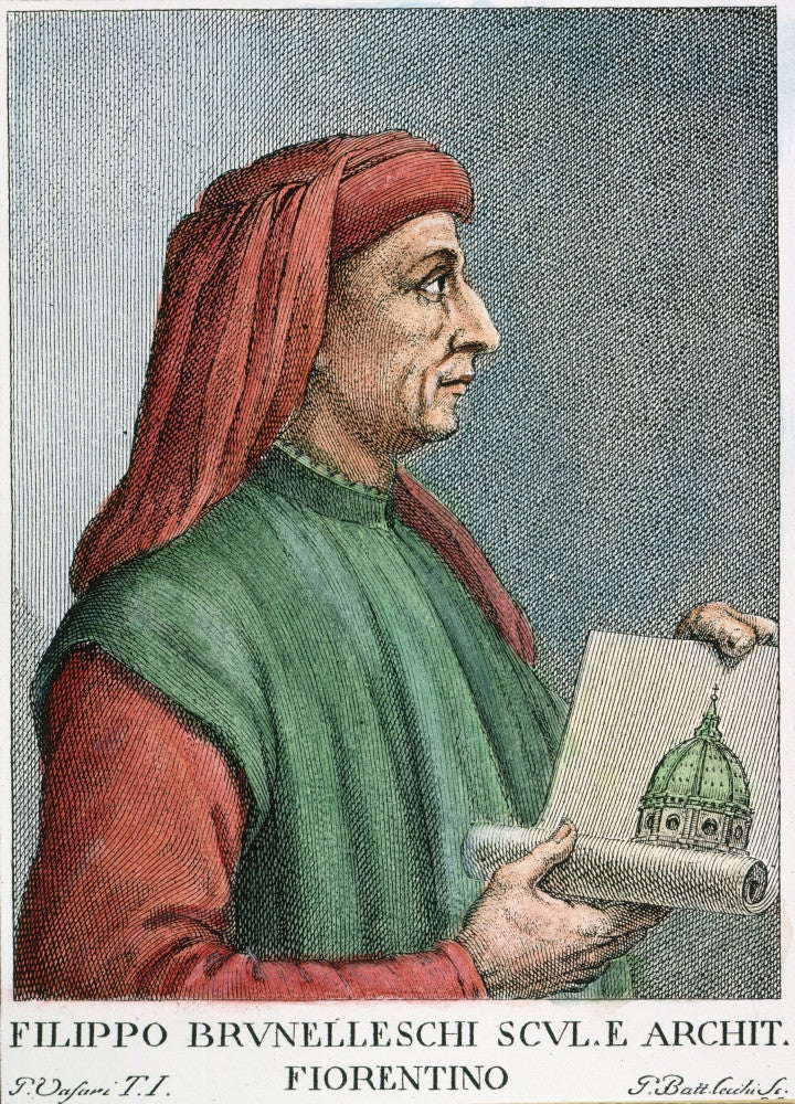 アート・デザイン・音楽 Filippo Brunelleschi Brunelleschi Dome Design Fine Art Print | Posterazzi