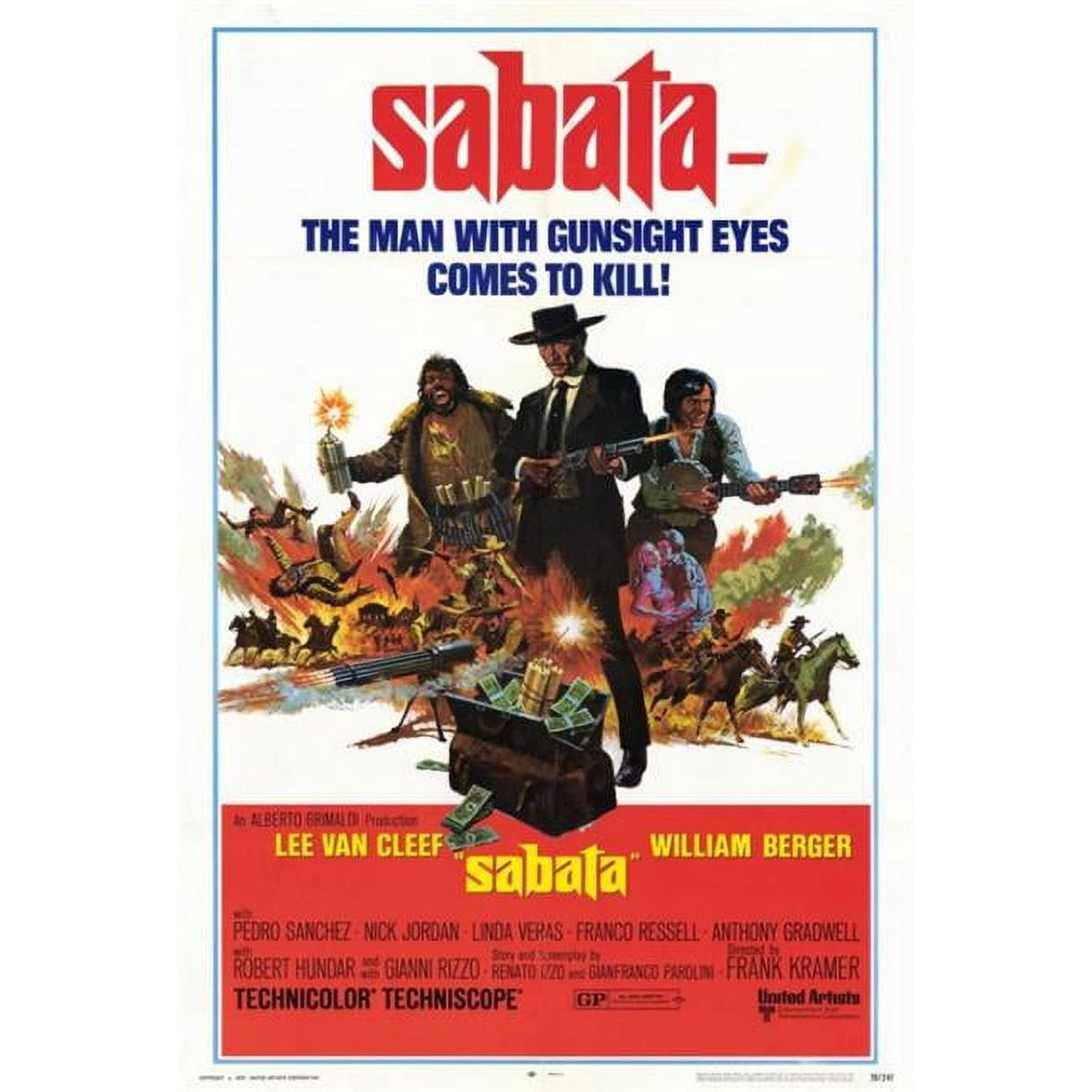 Sabata Movie Poster Print in 27x40 size featuring vibrant imagery.