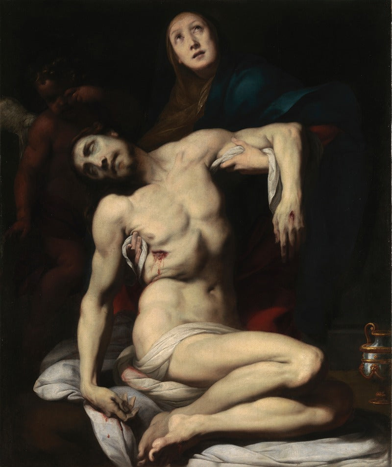 Pietà fine art poster print by Daniele Crespi, showcasing a classic religious scene.