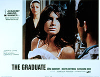 The Graduate movie masterprint poster featuring Anne Bancroft, Katharine Ross, and Dustin Hoffman.