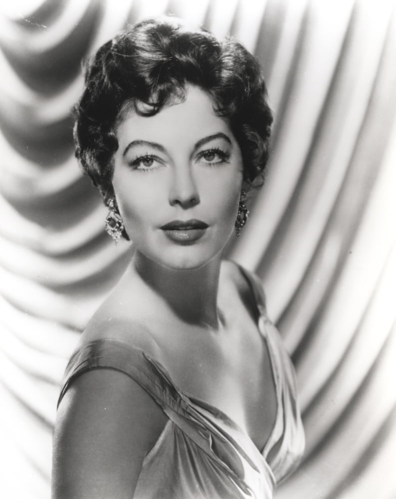 Ava Gardner elegant portrait in silk dress photo print