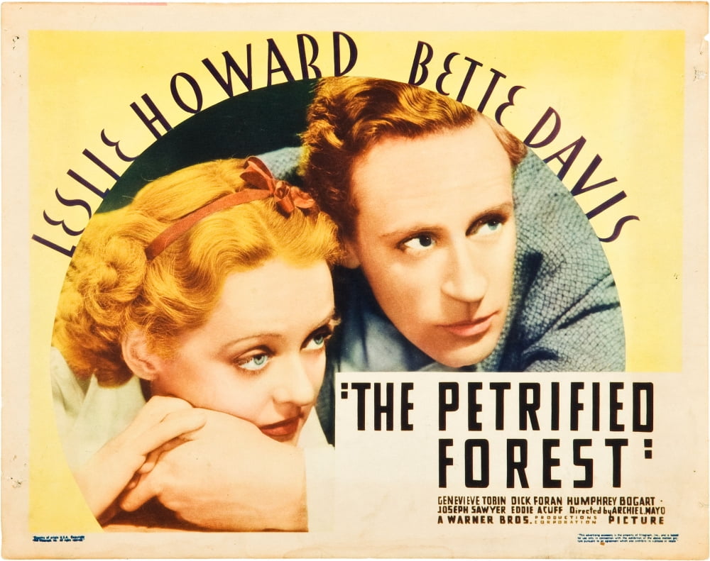 The Petrified Forest movie poster print featuring Bette Davis and Leslie Howard from the 1936 film.