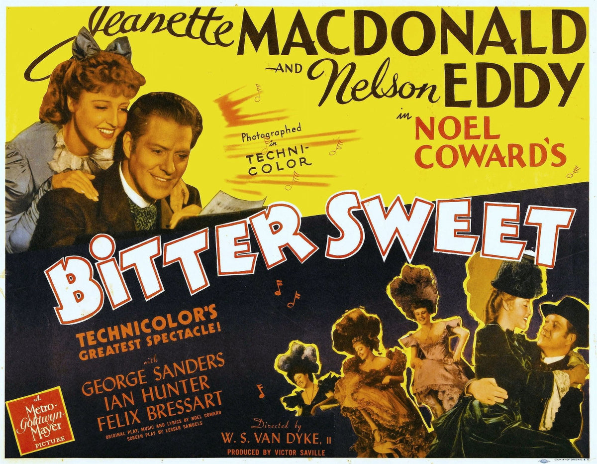 Bitter Sweet movie masterprint poster featuring Jeanette Macdonald and Nelson Eddy from 1940