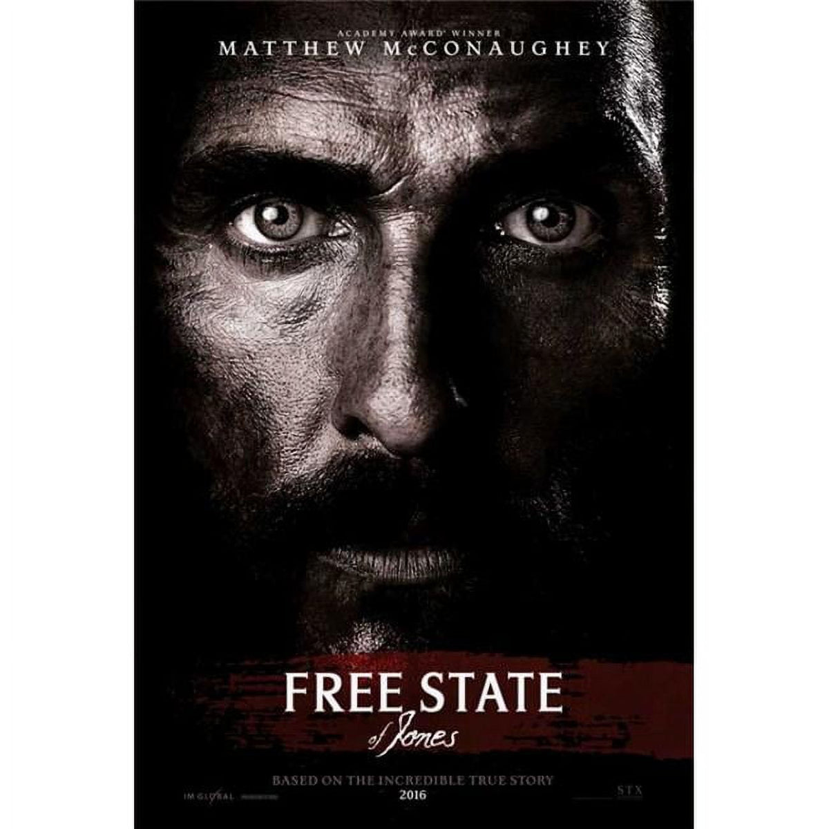 Free State of Jones movie poster in 27x40 size, featuring a gripping Civil War theme.