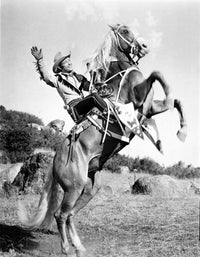 Roy Rogers on a rearing horse photo print