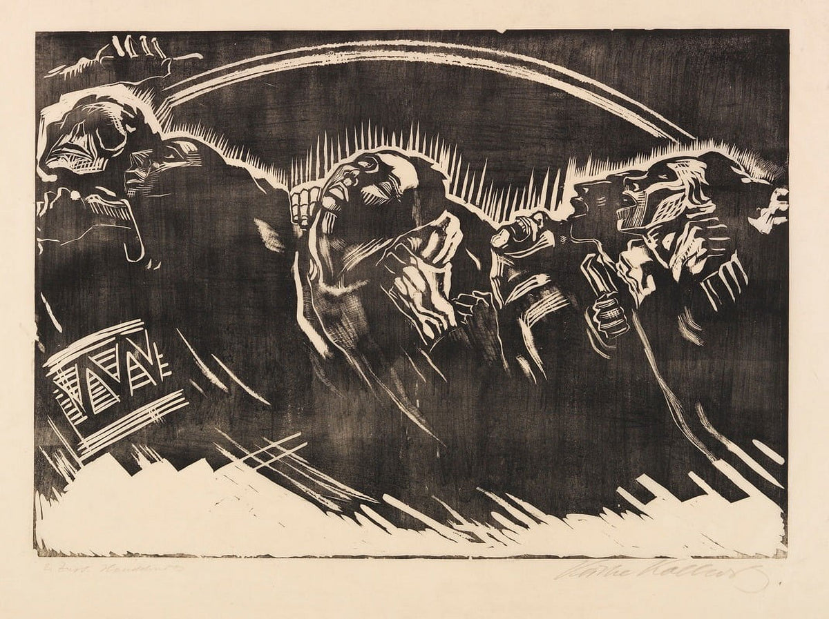 Die Freiwilligen (1921) art print by Käthe Kollwitz, available in multiple sizes.