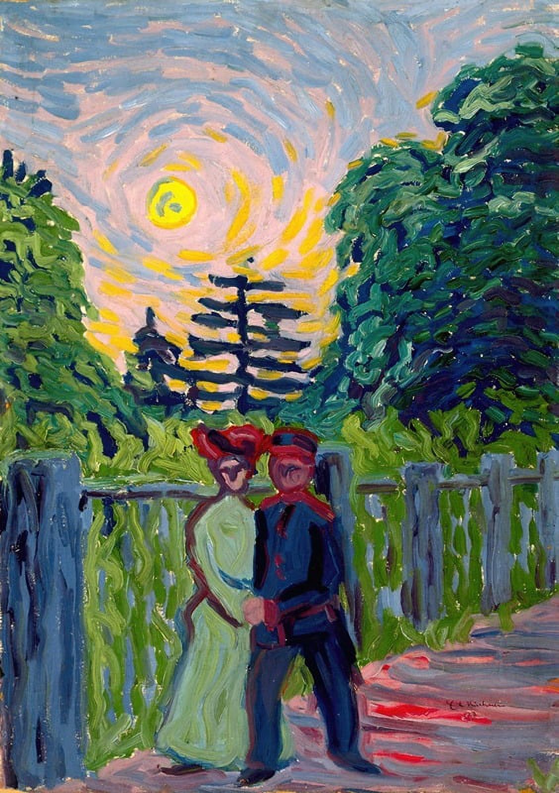 Moonrise; Soldier and Maiden fine art print by Ernst Ludwig Kirchner