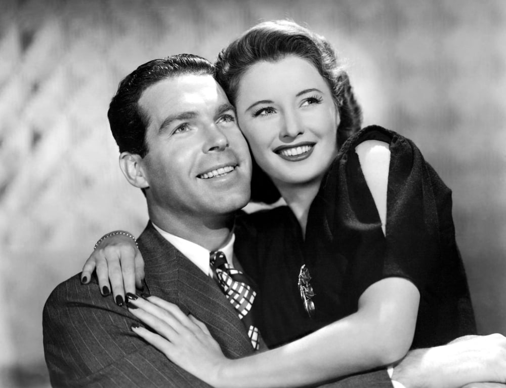 Remember The Night movie poster featuring Fred MacMurray and Barbara Stanwyck.