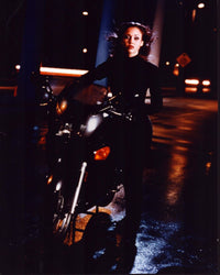 Jessica Alba Dark Angel photo print next to motorcycle