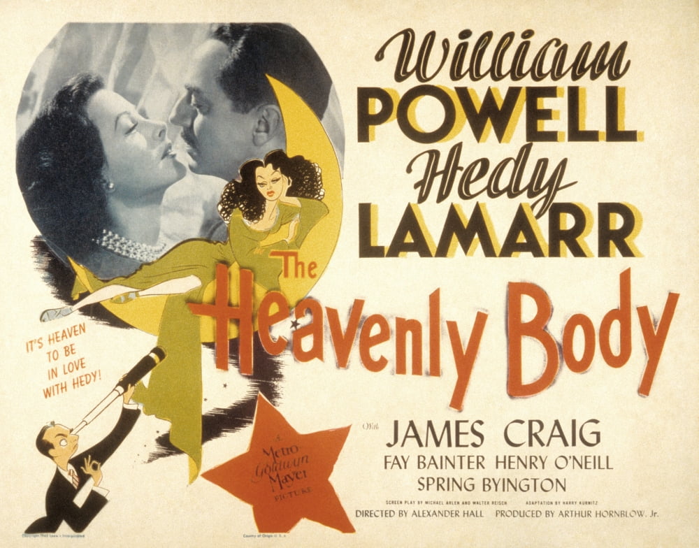 The Heavenly Body movie masterprint poster featuring Hedy Lamarr and William Powell.
