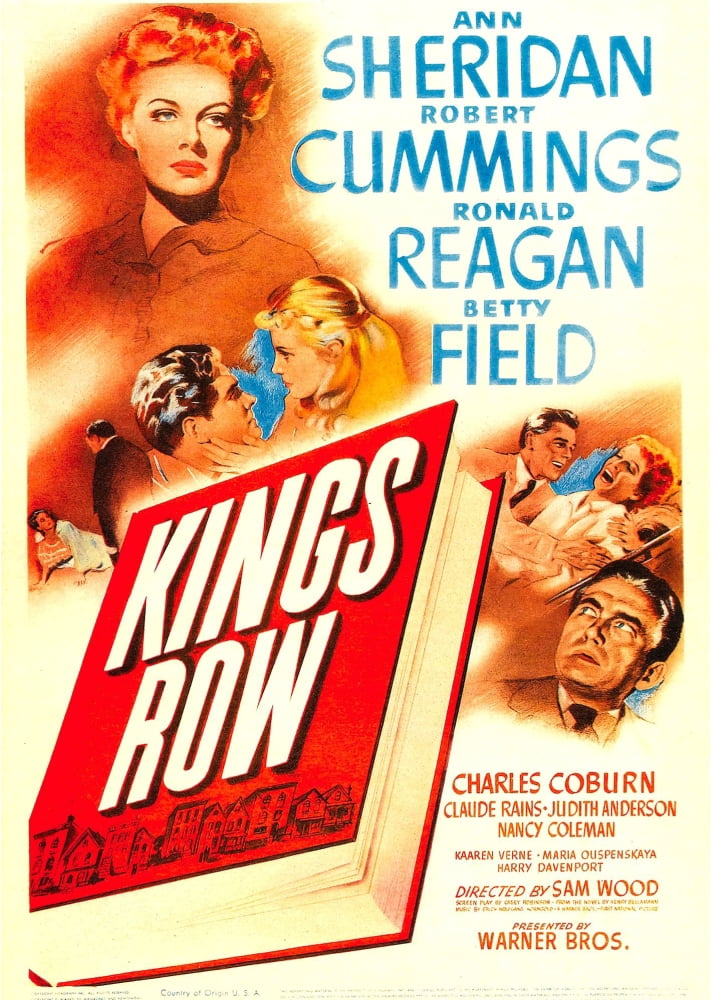 Kings Row Movie Poster Print featuring Ann Sheridan and Ronald Reagan (11x17)