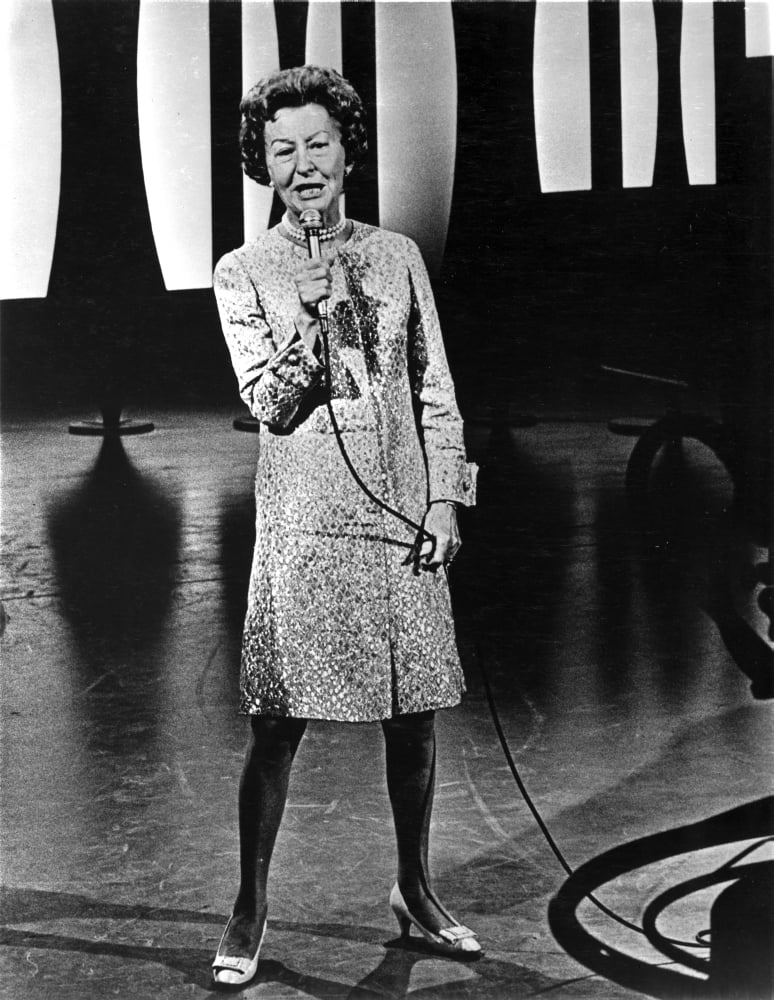 Candid photo print of Irene Ryan on stage