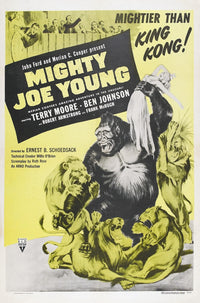Mighty Joe Young 1949 movie poster masterprint featuring iconic giant gorilla artwork.