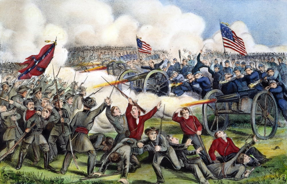 Civil War Gettysburg 1863 Lithograph Poster Print