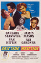 1949 East West Side Movie Masterprint poster featuring Ava Gardner, James Mason, Cyd Charisse, Barbara Stanwyck, and Van Heflin.