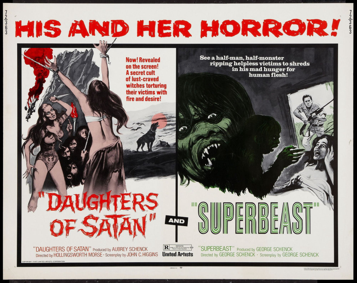 Daughters of Satan Movie Masterprint Poster - Double Bill Superbeast 1972