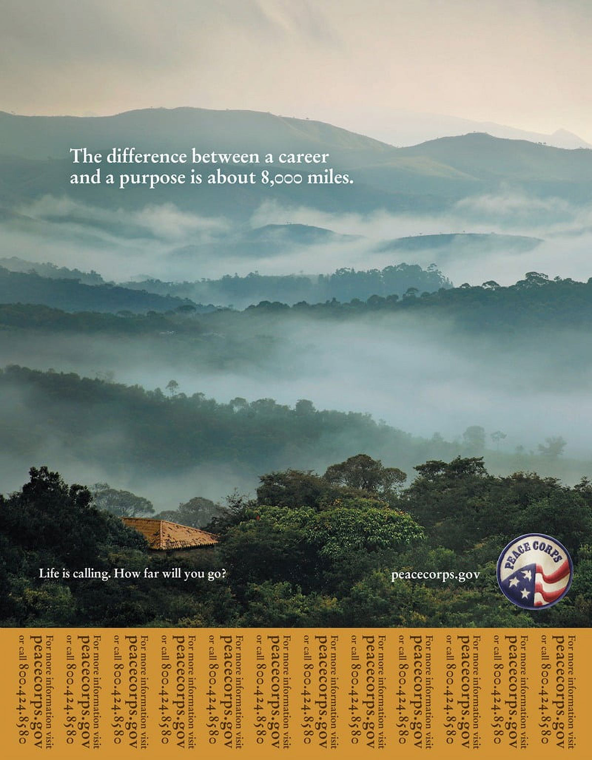 College Poster Print featuring Peace Corps design, available in 18x24 and 11x14 sizes.