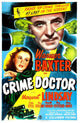 The Crime Doctor movie masterprint poster featuring Warner Baxter and Margaret Lindsay, 1943.