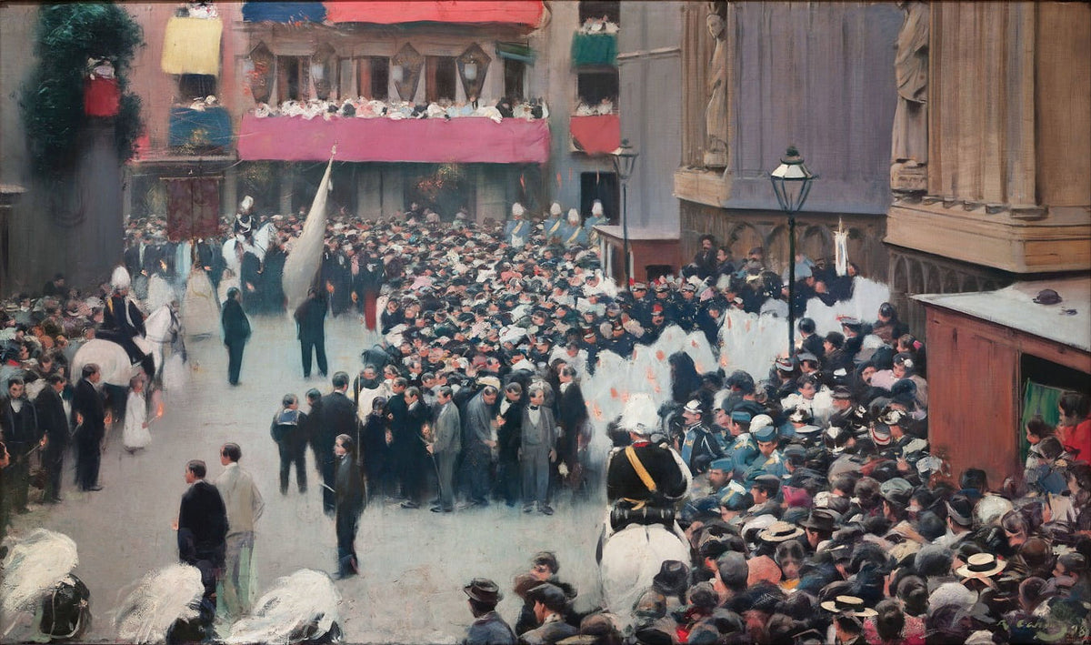 Corpus Christi Procession poster print by Ramón Casas, 1896-1898