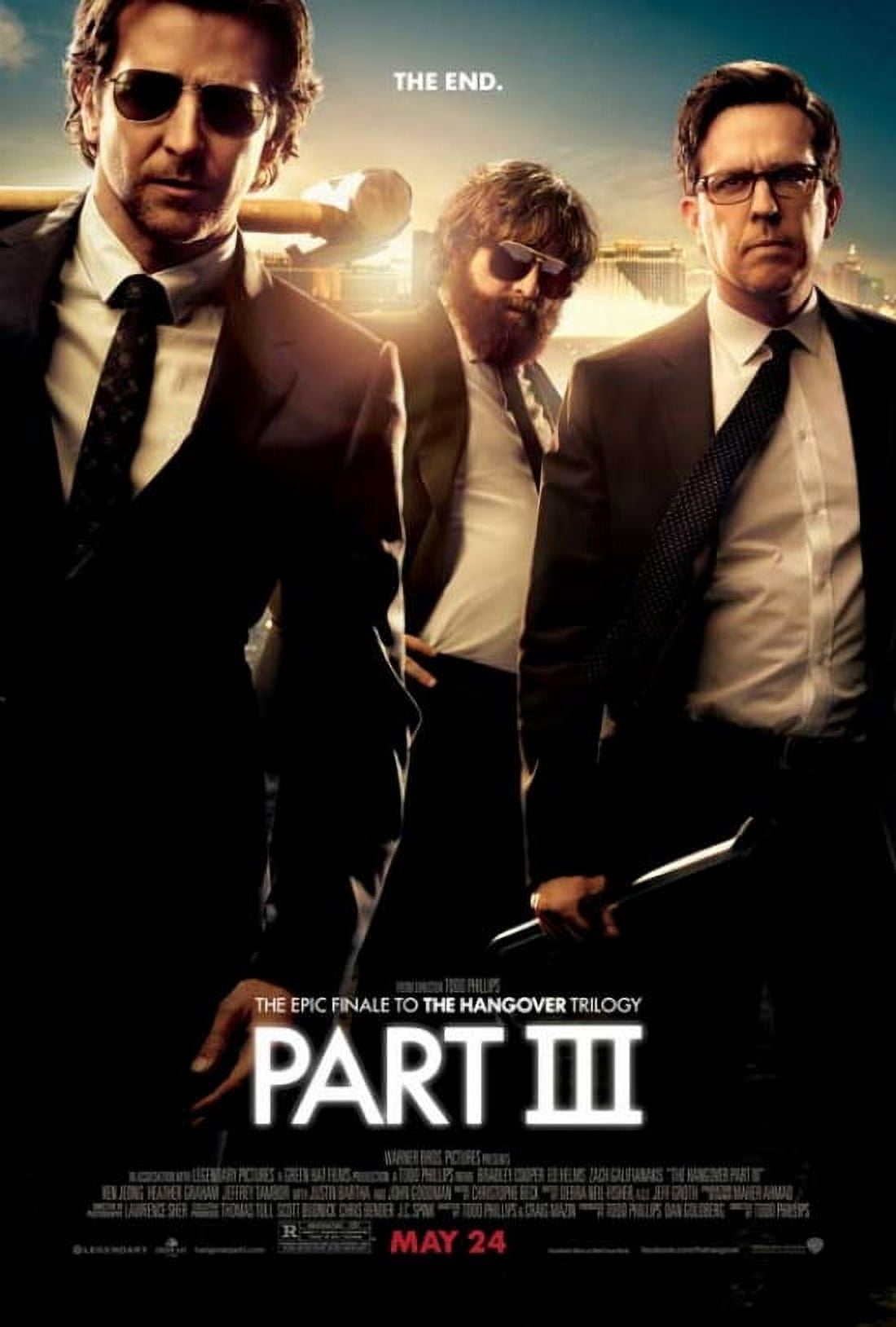 The Hangover Part III movie poster, 11x17 print featuring iconic imagery.