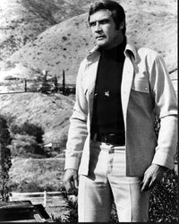 Lee Majors black and white photo print from The Six Million Dollar Man