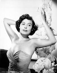 Lena Horne posed with arms raised photo print, showcasing classic cinema elegance.