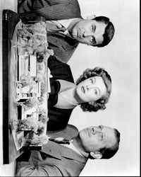 Black and white photo print of Cary Grant, Myrna Loy, and Melvyn Douglas from Mr. Blandings Builds His Dream House.