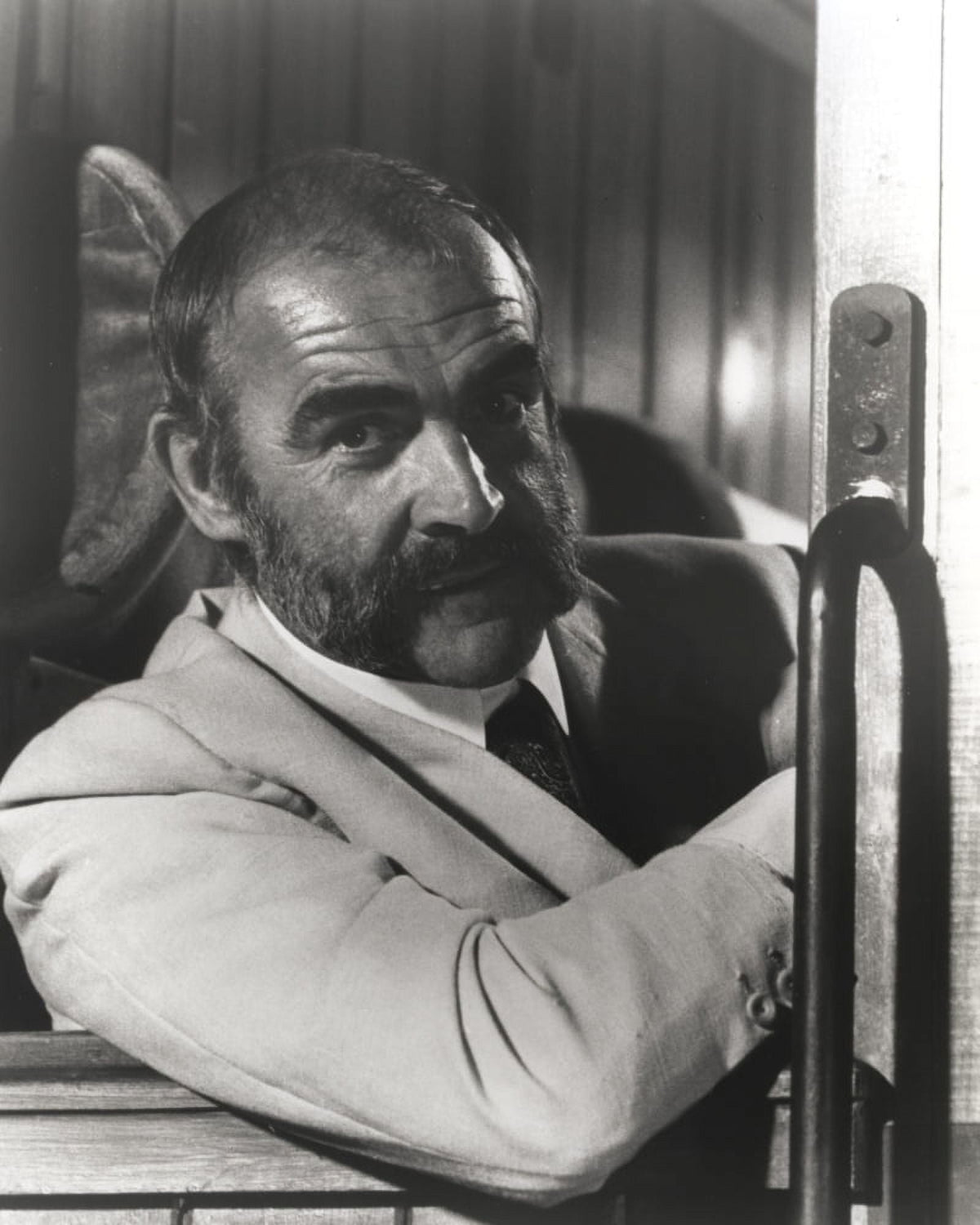 Sean Connery formal photo print with mustache, classic decor