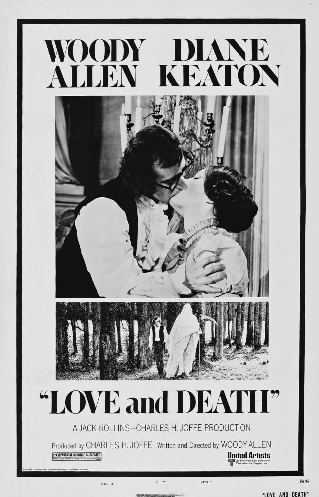 Love and Death movie poster print featuring Woody Allen and Diane Keaton, 11x17
