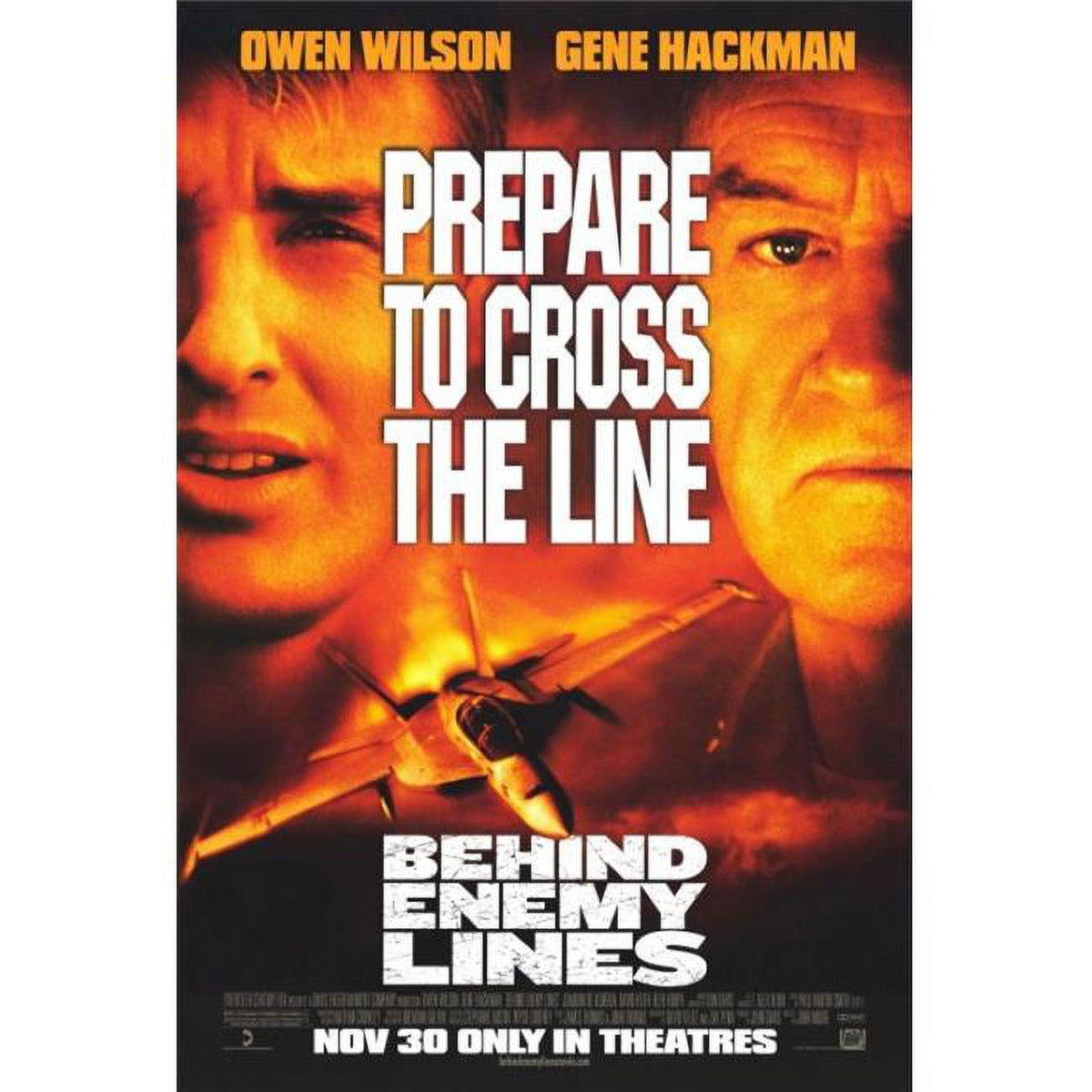 Behind Enemy Lines Movie Poster Print 27x40 featuring intense military action imagery.