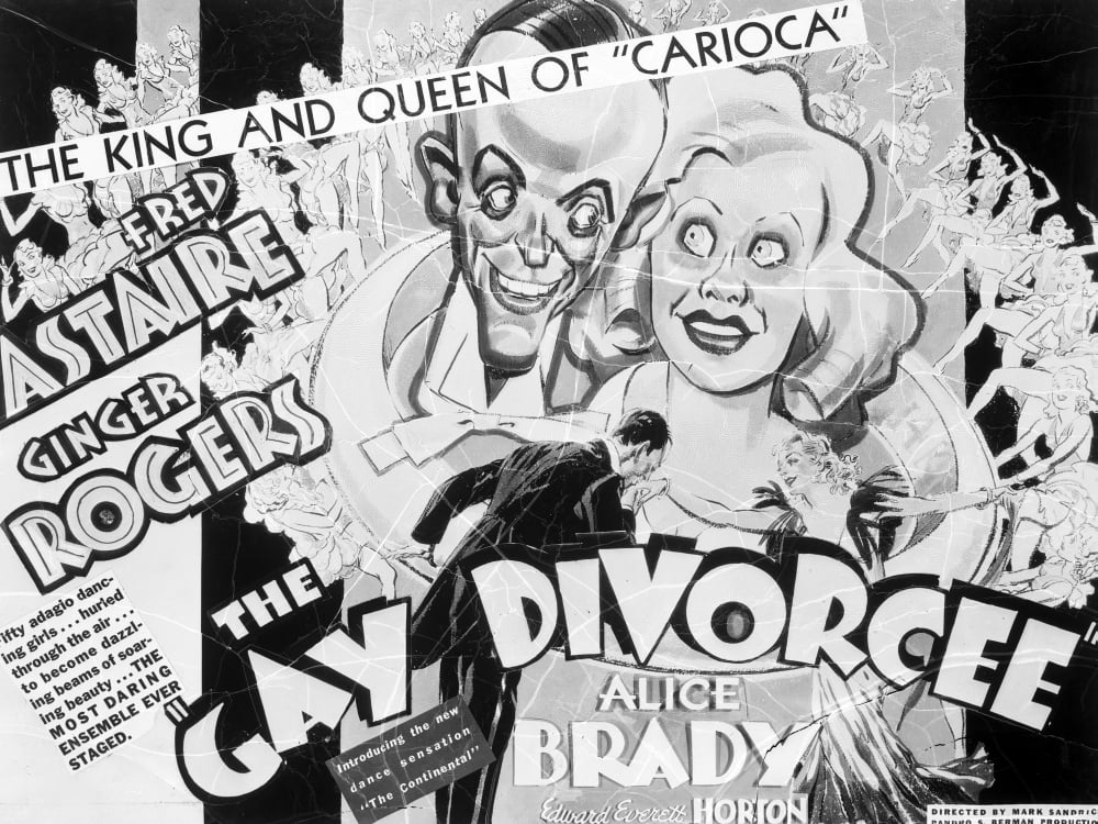 Fred Astaire and Ginger Rogers Cartoon Art Print from The Gay Divorcee