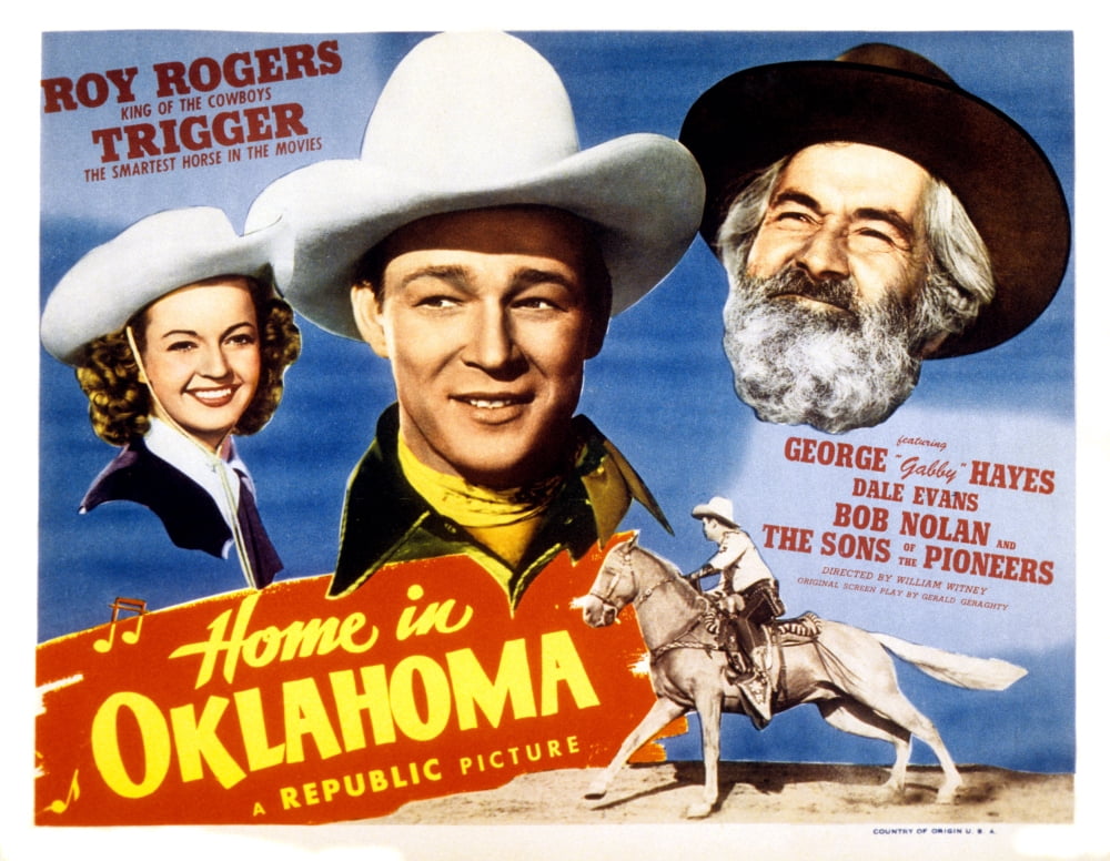 Home in Oklahoma movie poster by Roy Rogers and Dale Evans, 1946 film art print