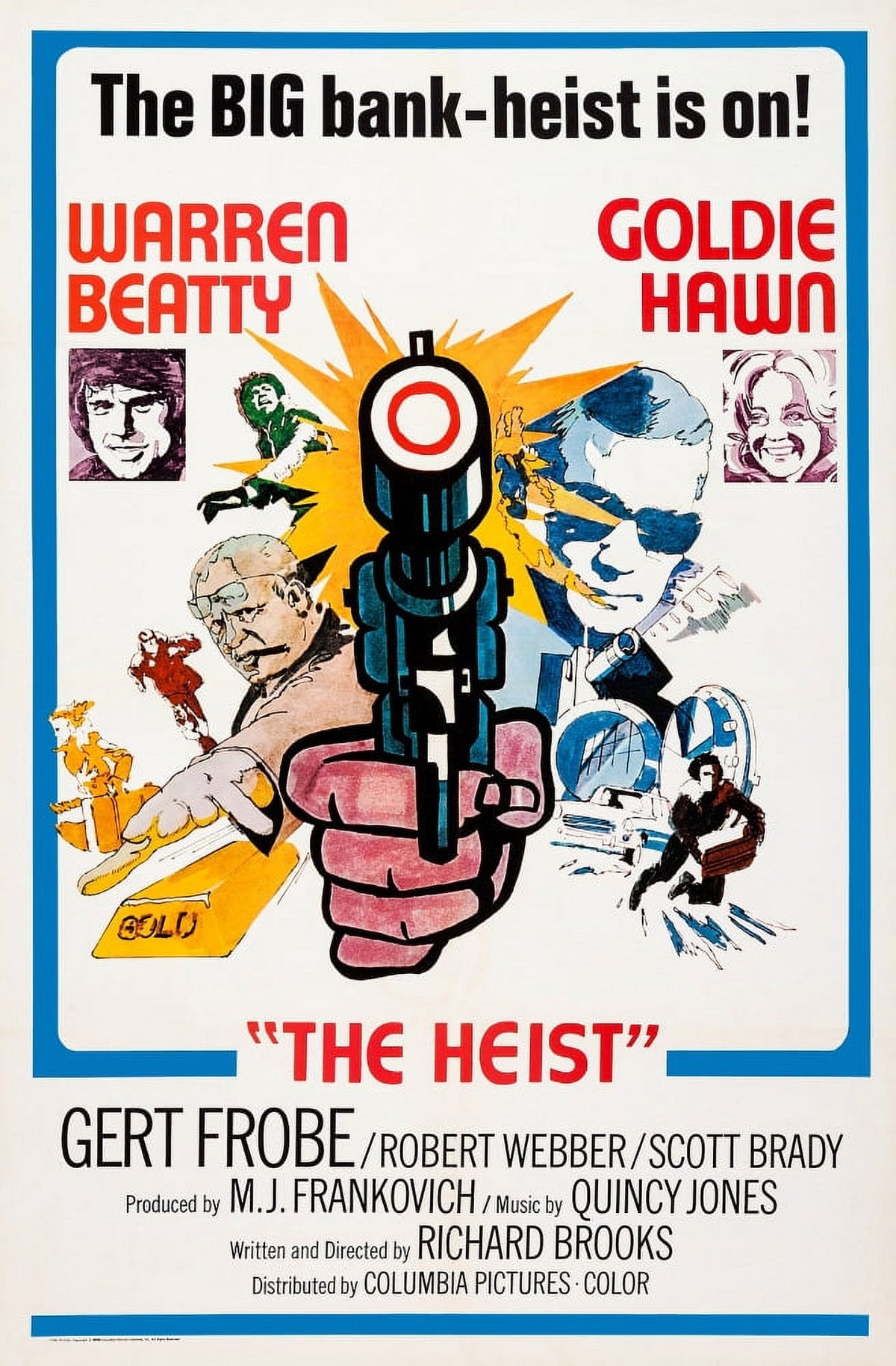 Dollars Movie Poster - The Heist (1971) featuring Warren Beatty and Goldie Hawn, 11x17 Masterprint