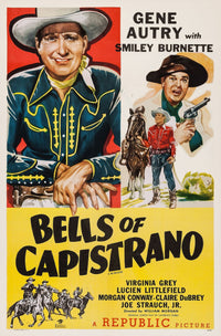 Bells of Capistrano movie masterprint poster featuring Gene Autry and Smiley Burnette.