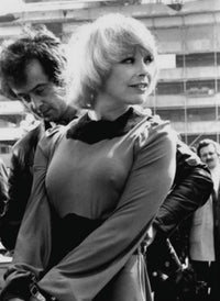 Elke Sommer wearing long sleeve top photo print