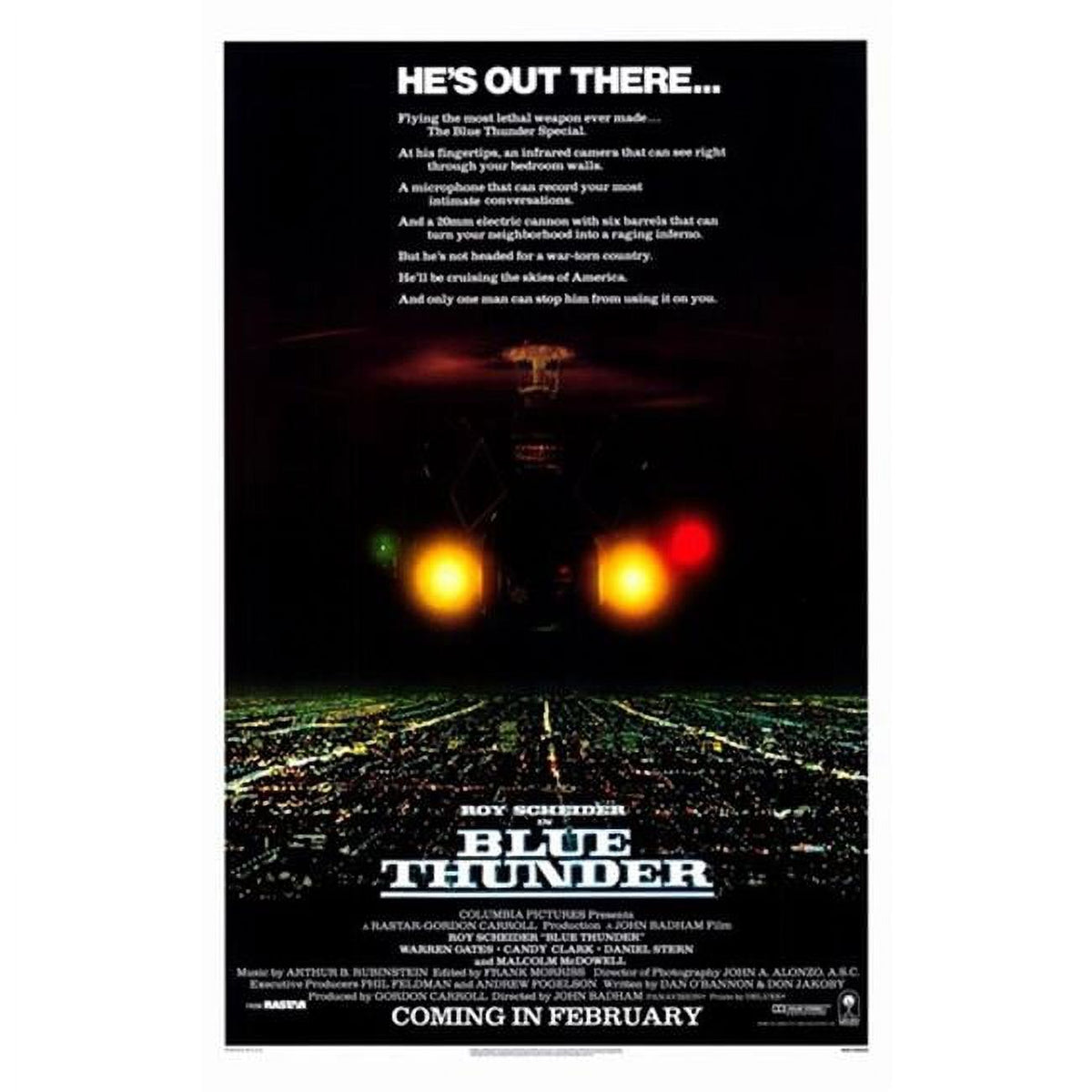 Blue Thunder Movie Poster 11 x 17 print featuring dramatic imagery.