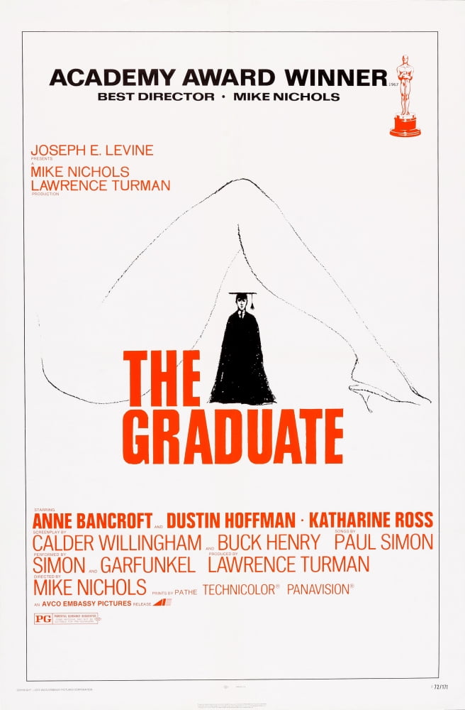 The Graduate 1967 movie poster masterprint featuring Dustin Hoffman