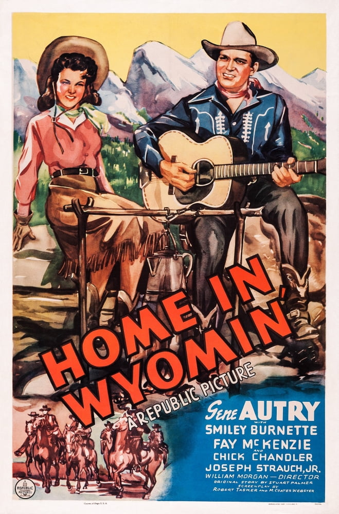 Home In Wyomin' Movie Masterprint Poster featuring Fay Mckenzie and Gene Autry, 1942.