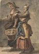 Two Women Holding a Basket Art Print by Paul Sandby