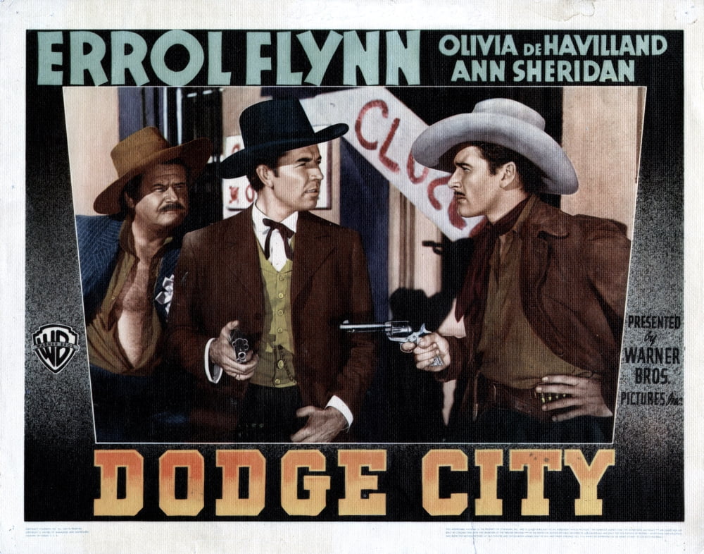 Dodge City Movie Masterprint Poster featuring Alan Hale Sr. and Errol Flynn