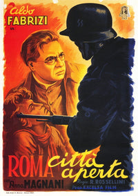 Rome Open City movie masterprint poster featuring Anna Magnani and Aldo Fabrizi.