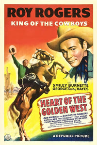 Heart of the Golden West movie poster print featuring Roy Rogers, 1942.