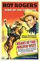 Heart of the Golden West movie poster print featuring Roy Rogers, 1942.