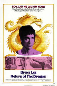 The Way of the Dragon movie poster featuring Bruce Lee in action.