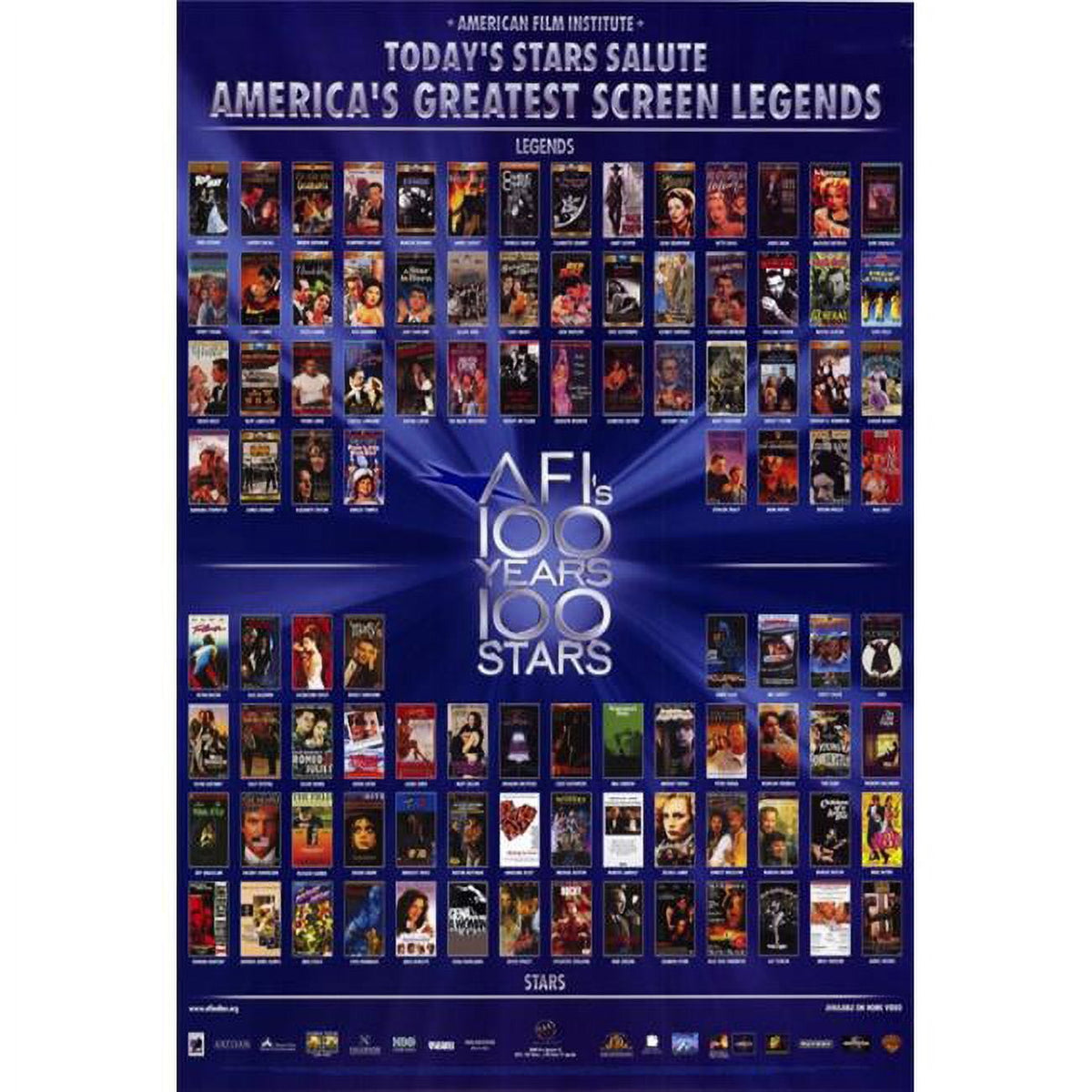 AFI 100 Years of Stars Movie Poster Print in 27x40 size.