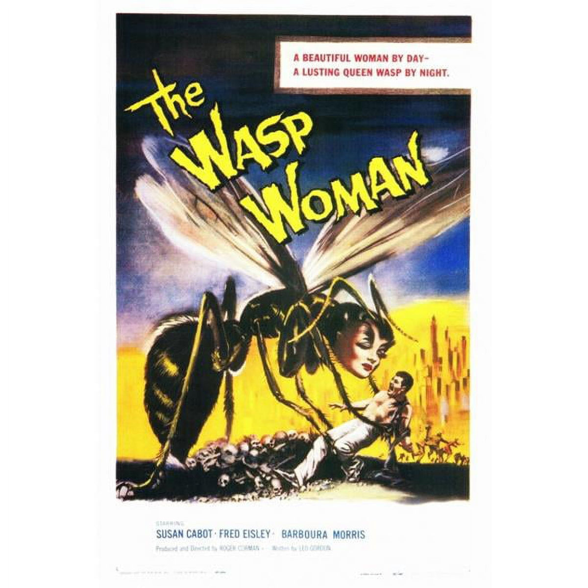 The Wasp Woman Movie Poster Print 27x40 inches, vibrant classic film art.