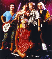 Belinda Carlisle posed with cast art print in vibrant colors.