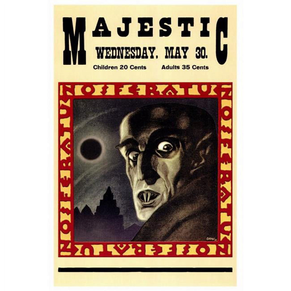Nosferatu A Symphony of Horror Movie Poster Print in 27x40 size.