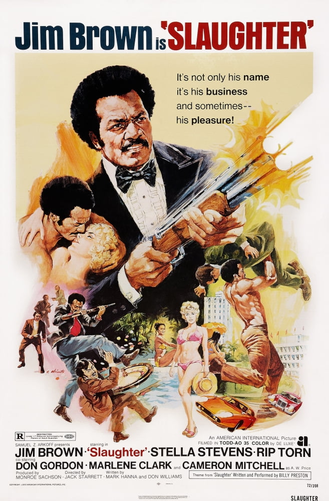Slaughter Us Movie Poster featuring Jim Brown and Stella Stevens