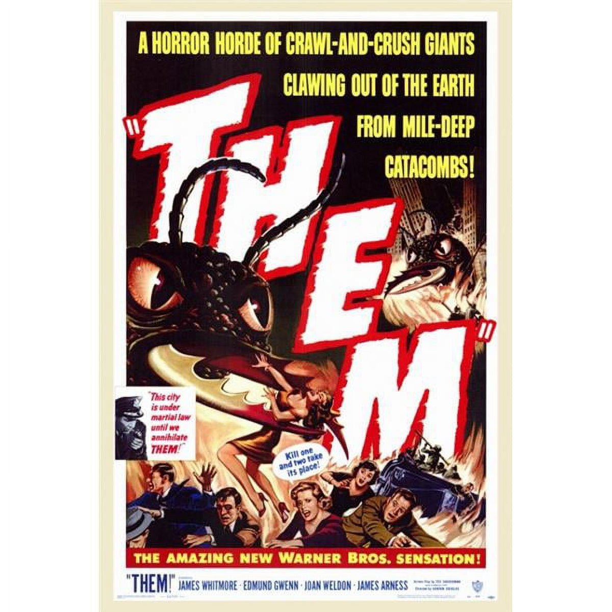 'Them!' movie poster print showcasing classic sci-fi art in 27x40 size.